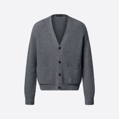 루이비통 스몰 로고 자수 캐시미어 울 가디건