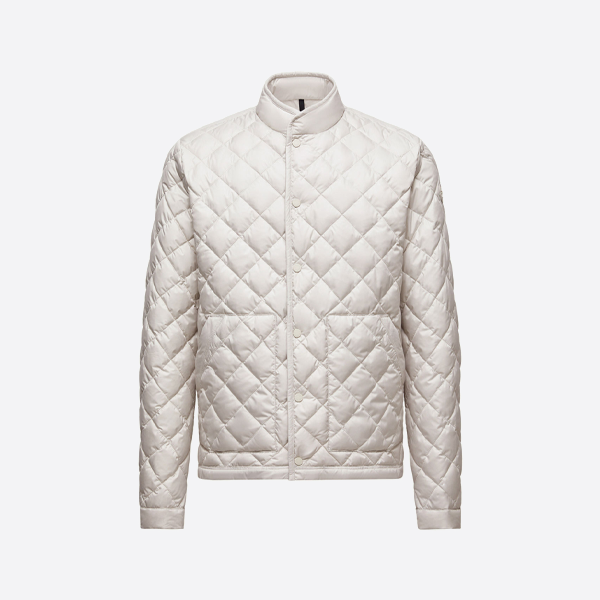 몽클레어 체크 코튼 숏 재킷, 화이트