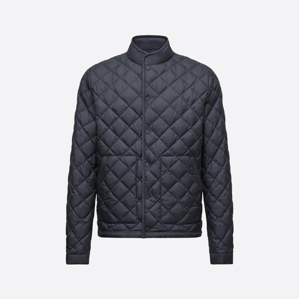 몽클레어 체크 코튼 숏 재킷, 블랙