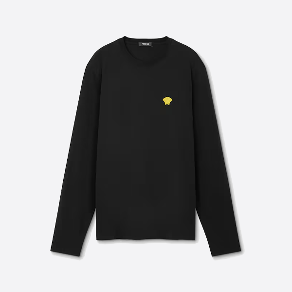 베르사체 로고 자수 니트 스웨터