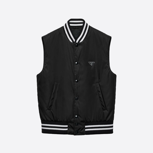 프라다 트라이앵글 로고 코튼 베스트