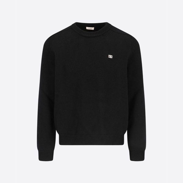 셀린느 개선문 및 뒷면 레터링 테리 소재 자수 크루넥 스웨터