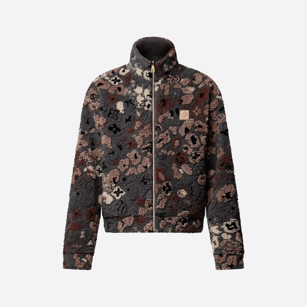 루이비통 플로럴 양면 플리스 램울 코트