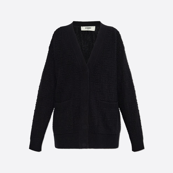 펜디 도트 무늬 브이넥 니트 가디건
