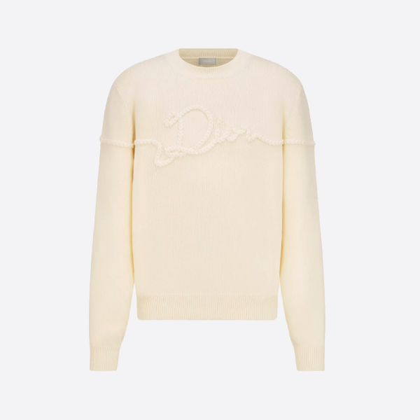 디올 트리플 컬러 시그니처 니트 터틀넥 스웨터 (애프리콧 색상)