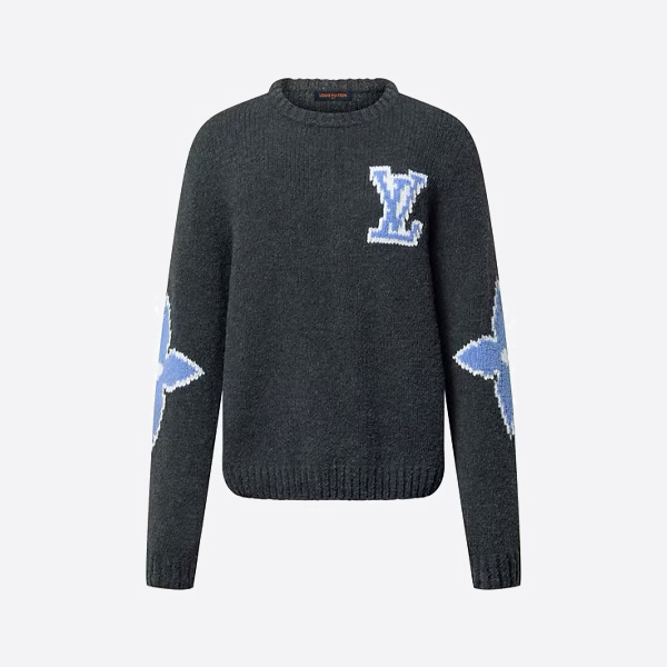 루이비통 클로버 로고 크루넥 스웨터