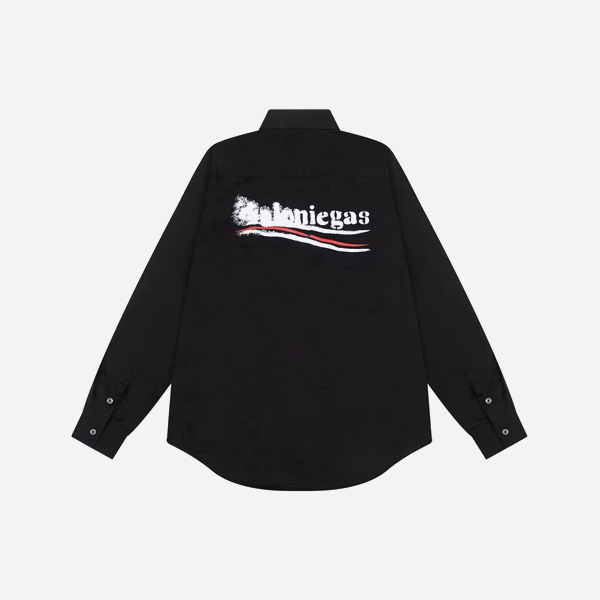 발렌시아가 블러 코카콜라 긴팔 셔츠, 블랙