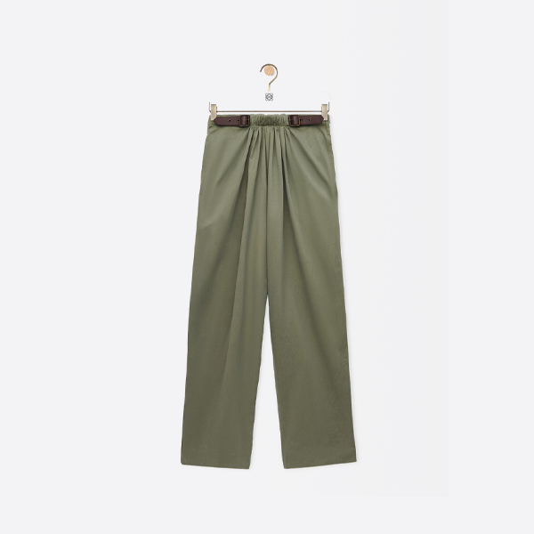 로에베 실크 플리츠 벨트 캐주얼 팬츠