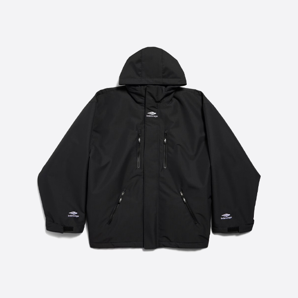 발렌시아가 로고 자수 스키 퀼팅 재킷