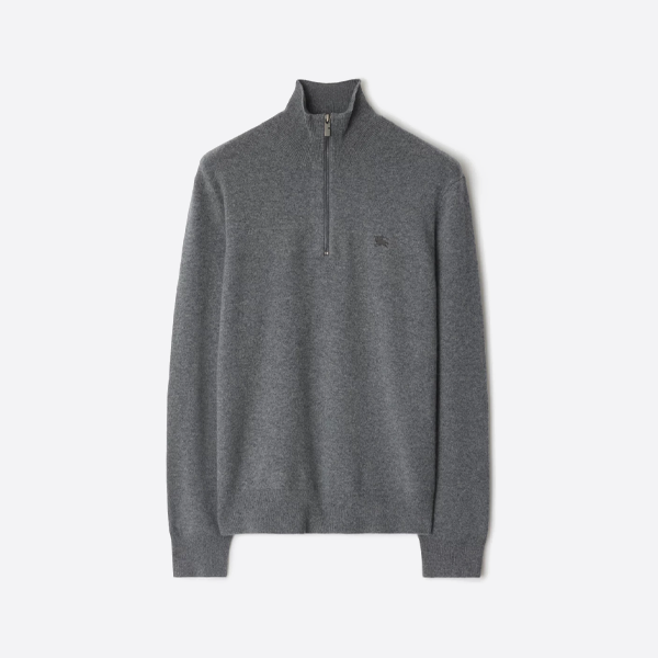 버버리 리틀 워 호스 자수 하프집 터틀넥 니트 스웨터