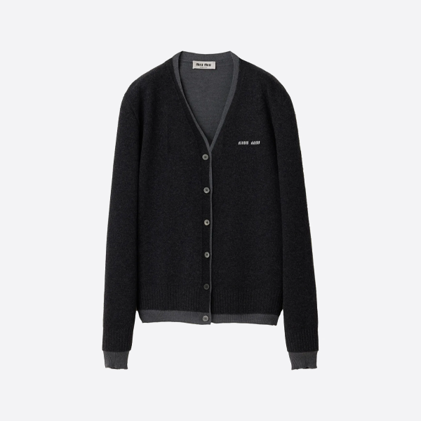 미우미우 헴 패치워크 니트 가디건