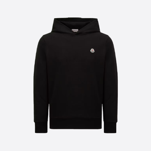 몽클레르 솔리드 컬러 로고 스웨트셔츠/후디