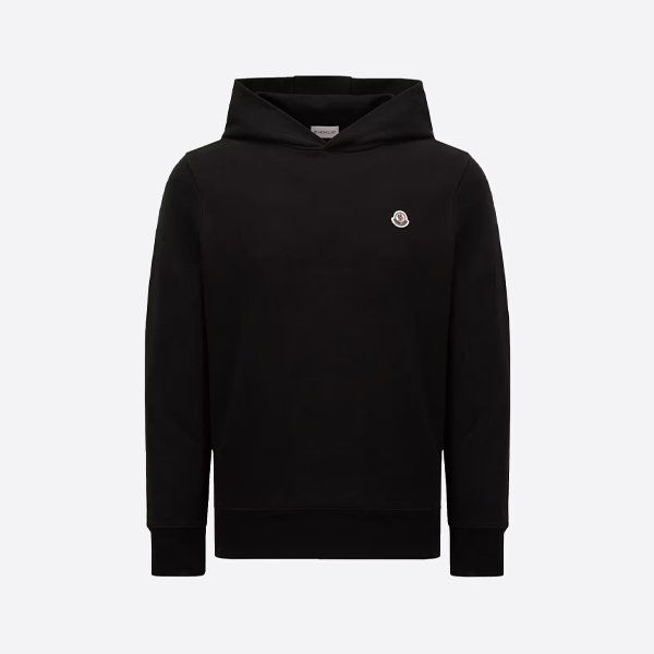 몽클레르 솔리드 컬러 로고 스웨트셔츠/후디