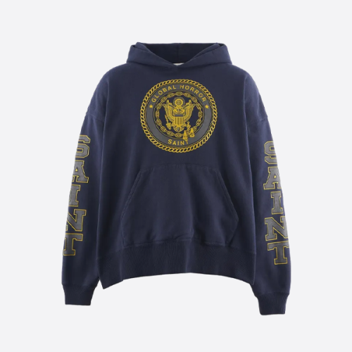 성 미카엘 반사 천사 메달 프린트 후드티