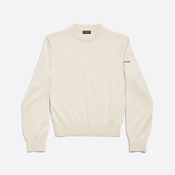 발렌시아가 화이트 니트 풀오버 스웨터