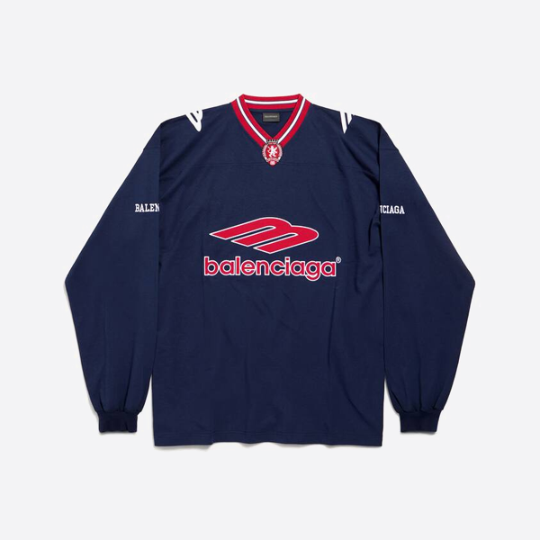 발렌시아가 3B 풋볼 시리즈 스포츠 티셔츠 (블루)