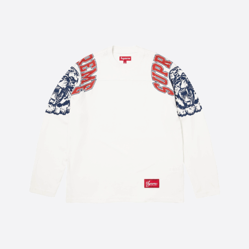 슈프림 66번 축구 긴팔 셔츠, 화이트
