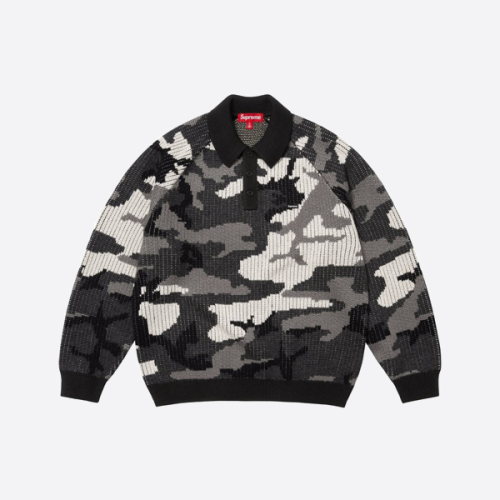 슈프림 자수 로고 니트 카무플라주 스웨터