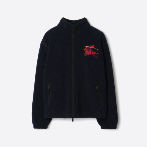 버버리 램스울 스탠드업 칼라 코트