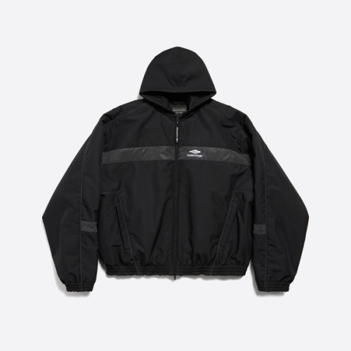 발렌시아가 리플렉티브 로고 파카 후드 재킷