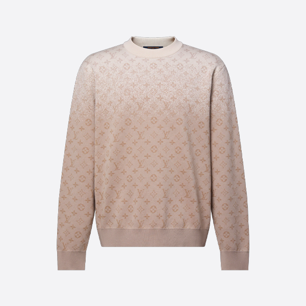 루이비통 카키 그라데이션 올오버 모노그램 니트 스웨터