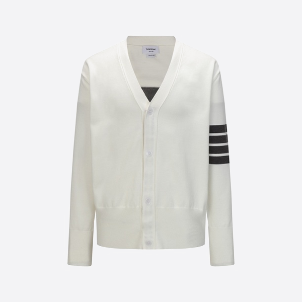 톰 브라운 네 줄무늬 두꺼운 니트 가디건 스웨터