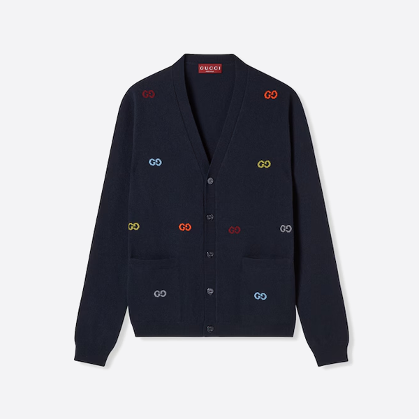 구찌 인레이 니트 가디건 스웨터