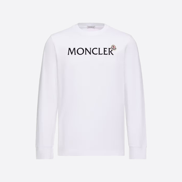 몽클레르 클래식 플록 로고 크루넥 스웨트셔츠