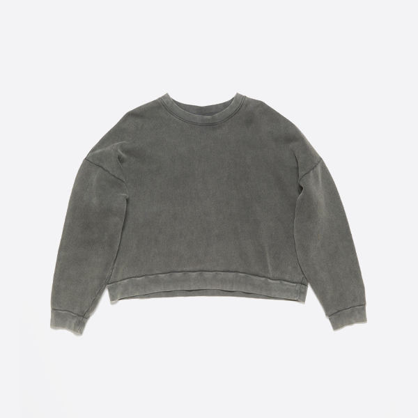 아크네 스튜디오 워싱 디스트레스드 크루넥 스웨트셔츠 (뒷면에 작은 실리콘 처리)