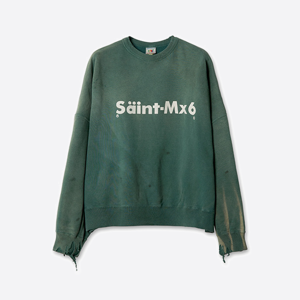 성 미카엘 글자 프린트 크루넥 스웨트셔츠