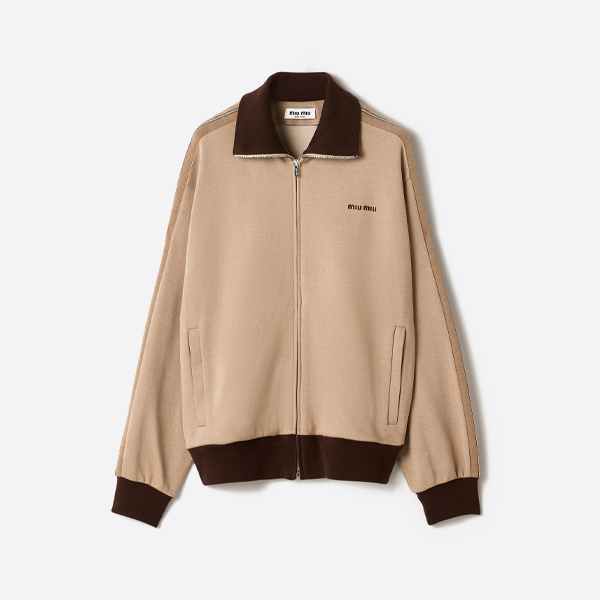 미우미우 플레인 니트 지퍼업 스포츠 재킷