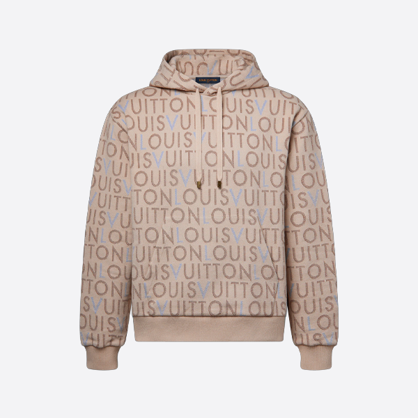 루이비통 전체 레터 프린트 니트 후드티