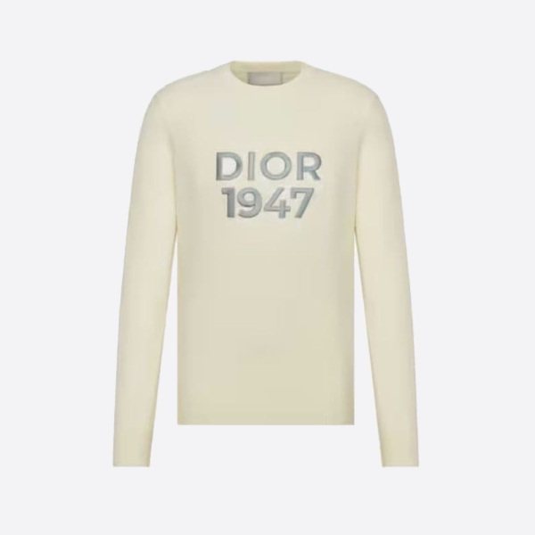 디올 자수 레터 크루넥 스웨터