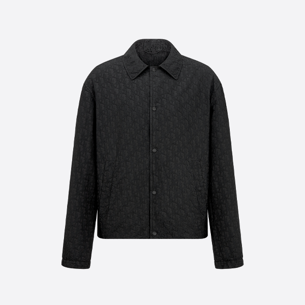 디올 올오버 자카드 칼라 재킷, 블랙.