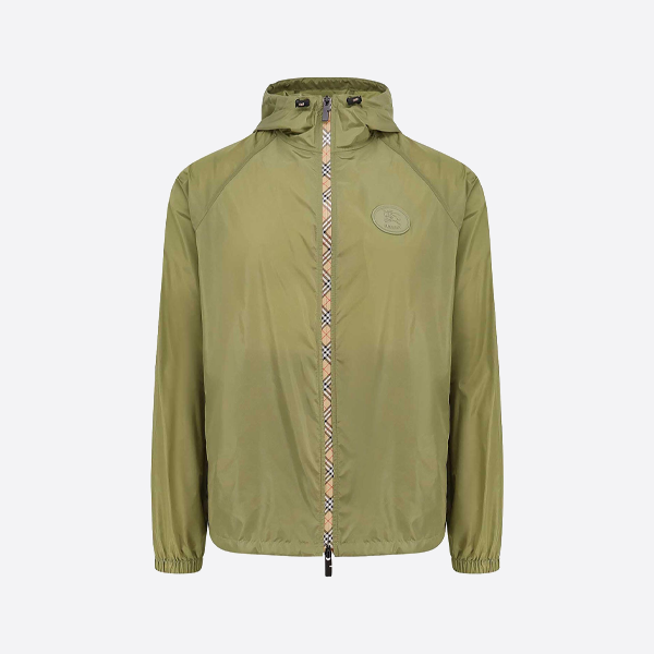 버버리 체크무늬 나일론 후드 재킷