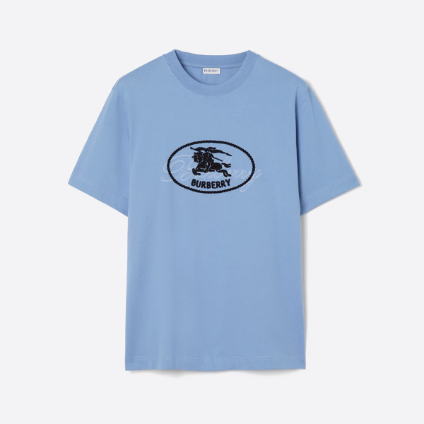 버버리 나이트 스탬프 코튼 티셔츠, 블루