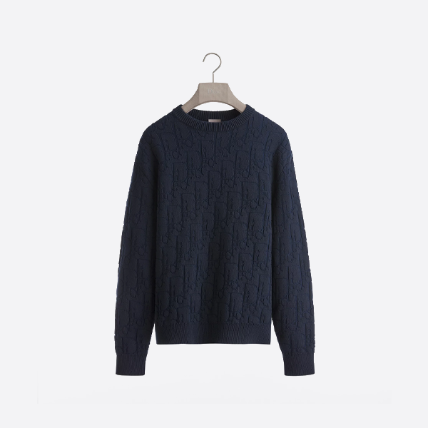 디올 자카드 레터 니트 풀오버 스웨터