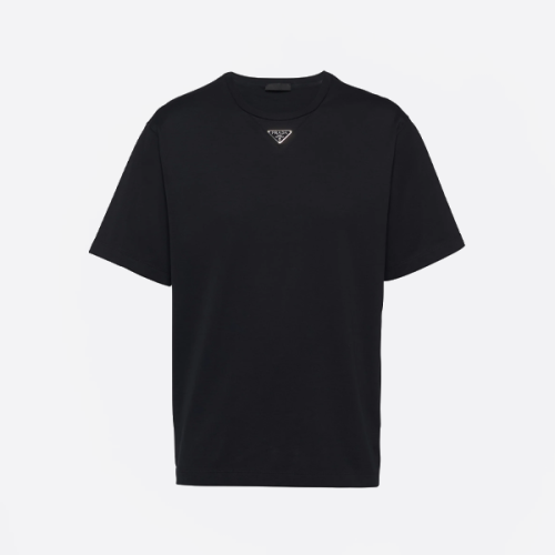 프라다 신상 반팔 블랙 티셔츠 (삼각형 로고)