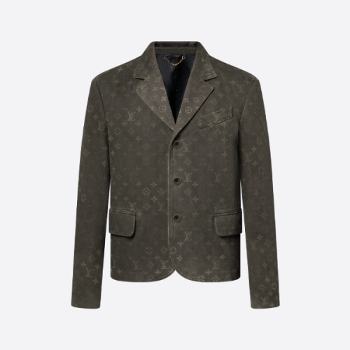 루이비통 모노그램 프린트 밀리터리 그린 수트 재킷