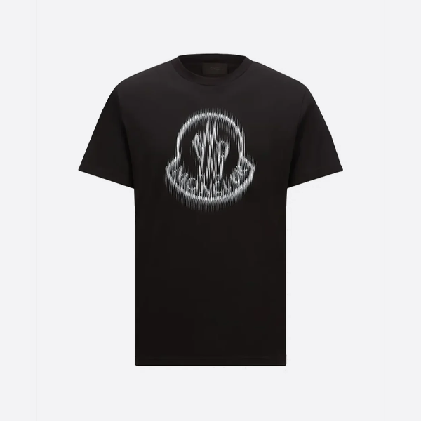 몽클레르 블러 슬리브 티셔츠 블랙