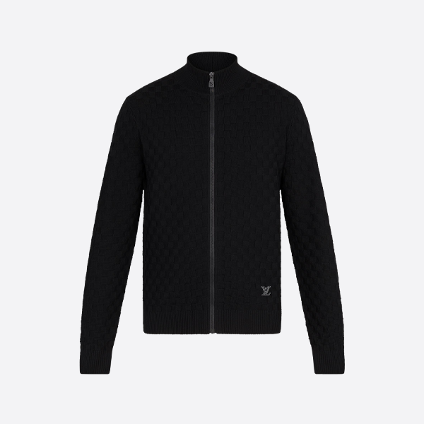 루이비통 자카드 지퍼업 스웨터