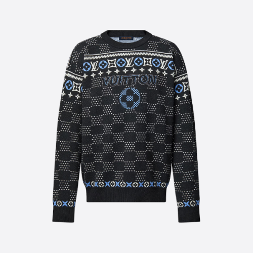 루이비통 자카드 크루넥 스웨터