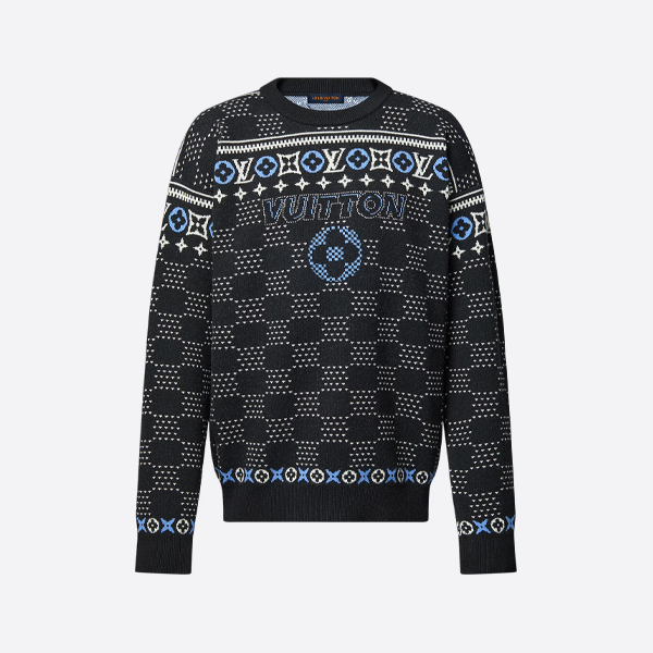 루이비통 자카드 크루넥 스웨터