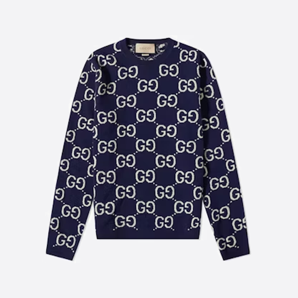 구찌 크루넥 스웨터, 네이비 블루