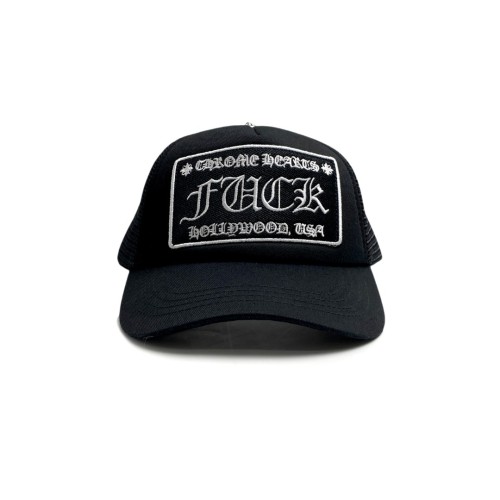 크롬 하츠 블랙 FUCK 산스크리트 자수 야구 모자