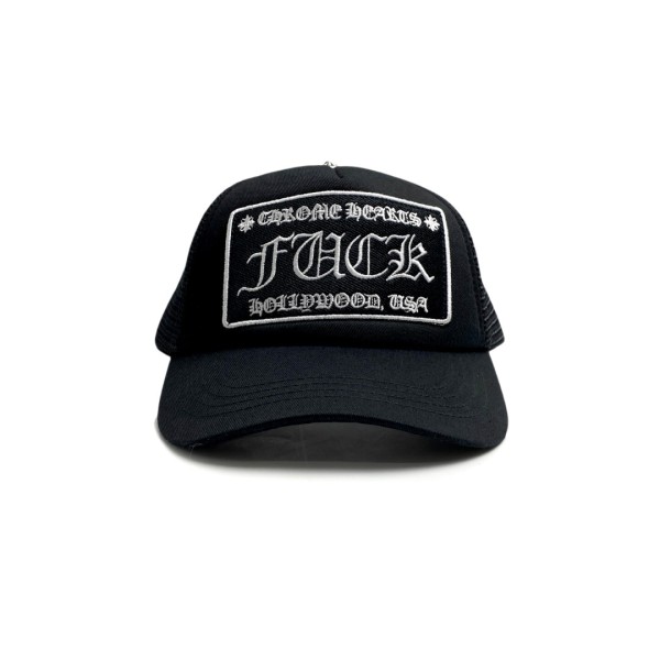 크롬 하츠 블랙 FUCK 산스크리트 자수 야구 모자