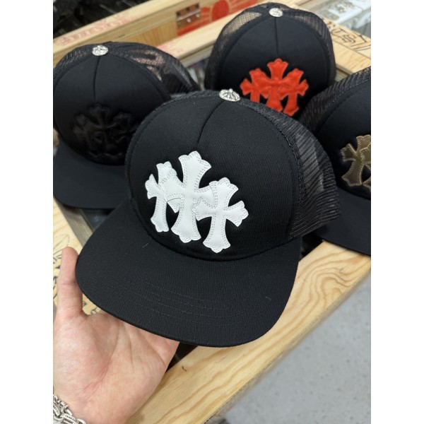 크롬 하츠 화이트 쓰리 크로스 패치 야구 모자