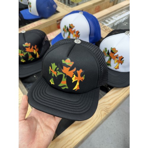 크롬 하츠 블랙 카모플라주 쓰리 크로스 야구 모자