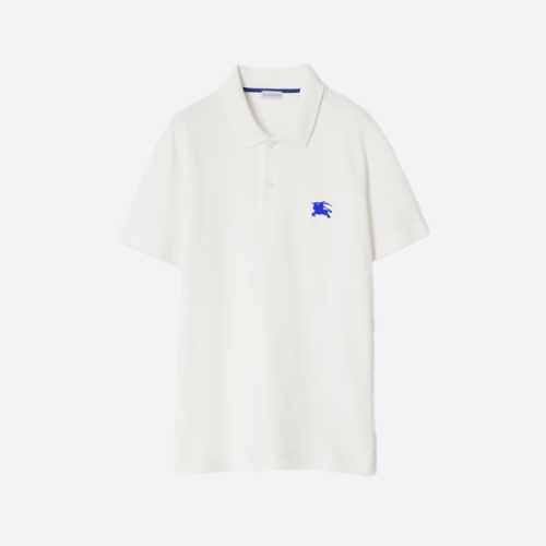 버버리 자수 피케 코튼 반팔 폴로 셔츠