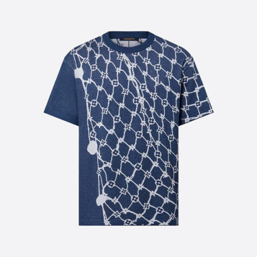 루이비통 피시넷 자카드 니트 반팔 티셔츠